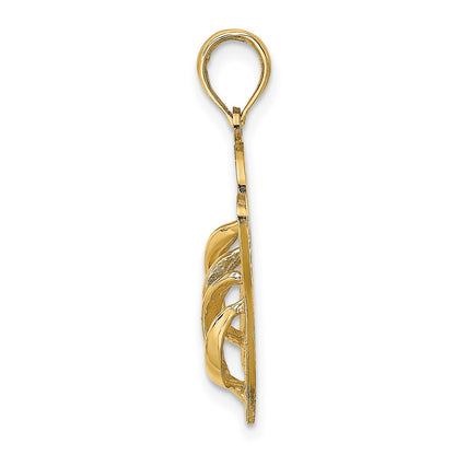14k Yellow Gold 3D Large SARASOTA FLORIDA Flip-Flops Charm
