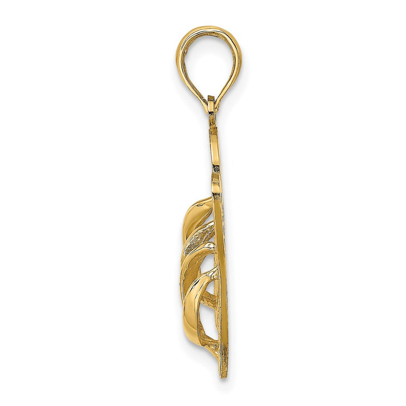 14k Yellow Gold 3D Large SARASOTA FLORIDA Flip-Flops Charm