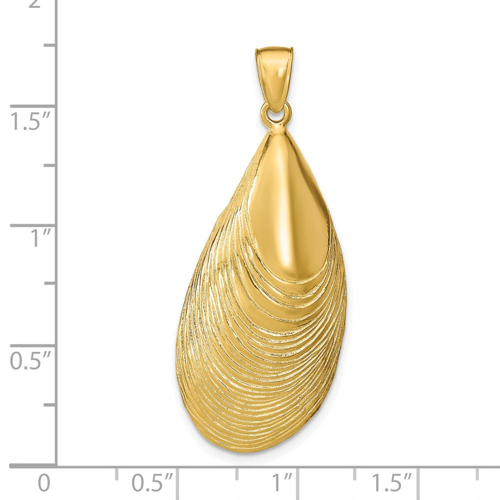 14k Yellow Gold Mussel Shell Pendant