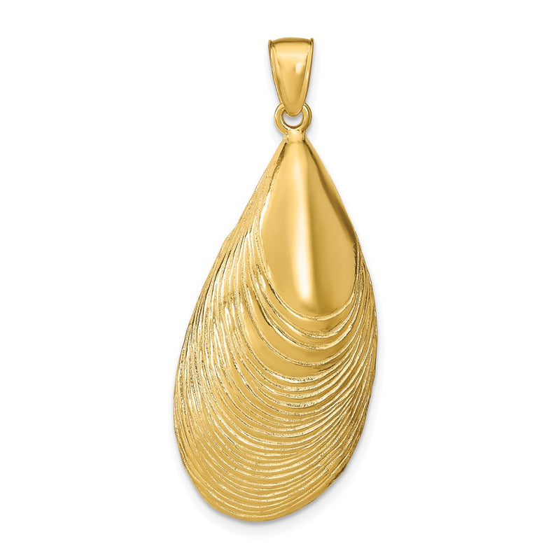 14k Yellow Gold Mussel Shell Pendant