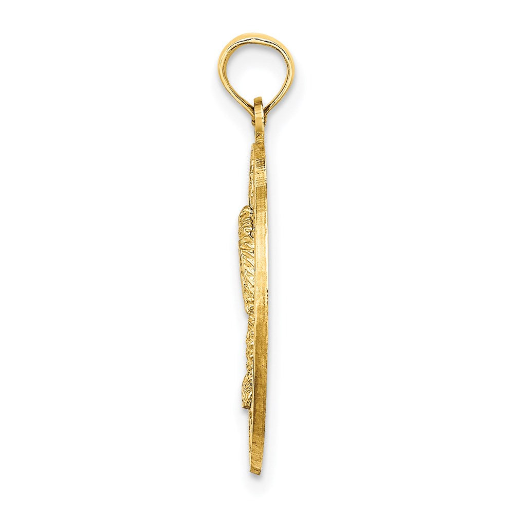 14k Yellow Gold MYRTLE BEACH w/Palm Tree Circle Charm