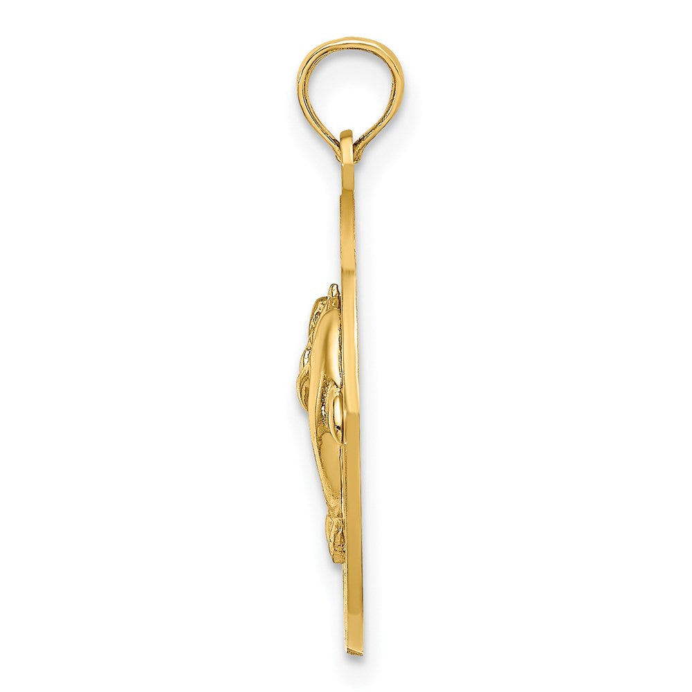 14k Yellow Gold KENNEBUNKPORT ME Dolphins Charm