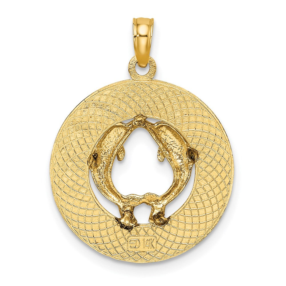 14k Yellow Gold KENNEBUNKPORT ME Dolphins Charm
