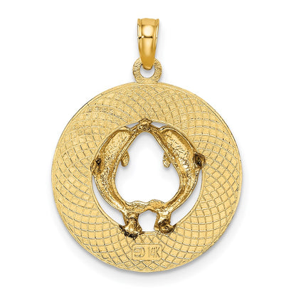 14k Yellow Gold KENNEBUNKPORT ME Dolphins Charm