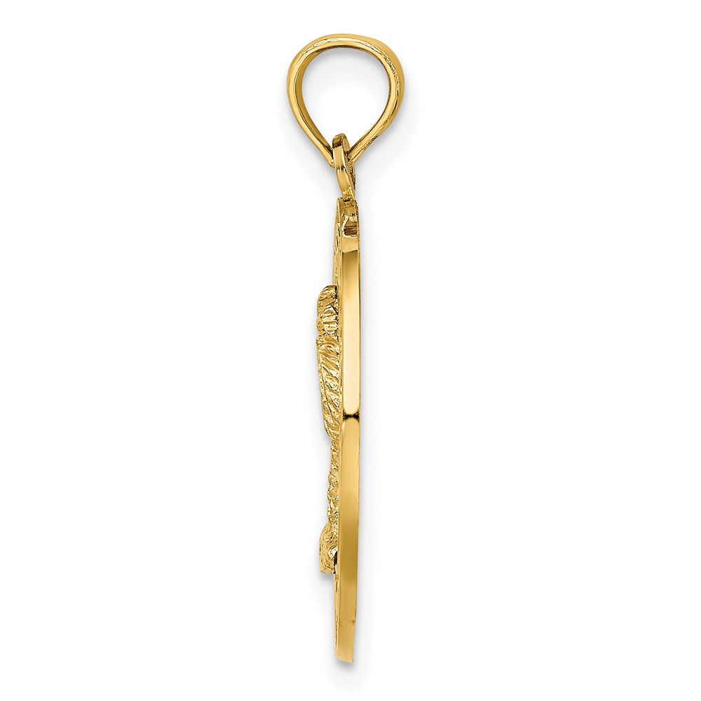 14k Yellow Gold PAWLEYS ISLAND Palm Tree Charm