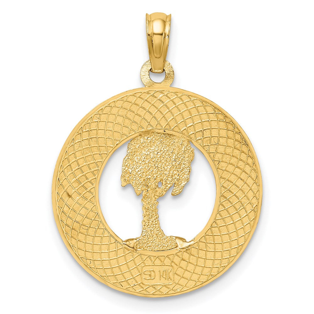 14k Yellow Gold PAWLEYS ISLAND Palm Tree Charm