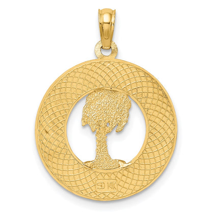 14k Yellow Gold PAWLEYS ISLAND Palm Tree Charm