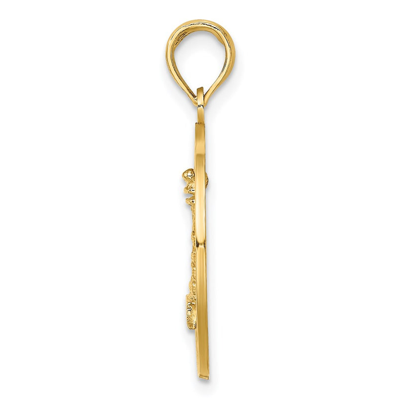 14k Yellow Gold SAINT AUGUSTINE w/Lighthouse Circle Charm