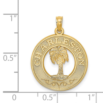 14k Yellow Gold CHARLESTON Palm Tree Charm