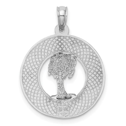 14k White Gold CHARLESTON Palm Tree Charm