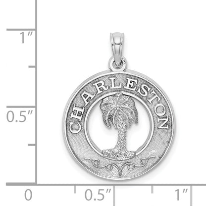 14k White Gold CHARLESTON Palm Tree Charm