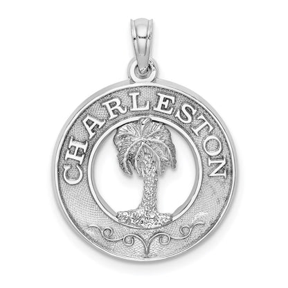 14k White Gold CHARLESTON Palm Tree Charm