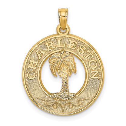 14k Yellow Gold CHARLESTON Palm Tree Charm