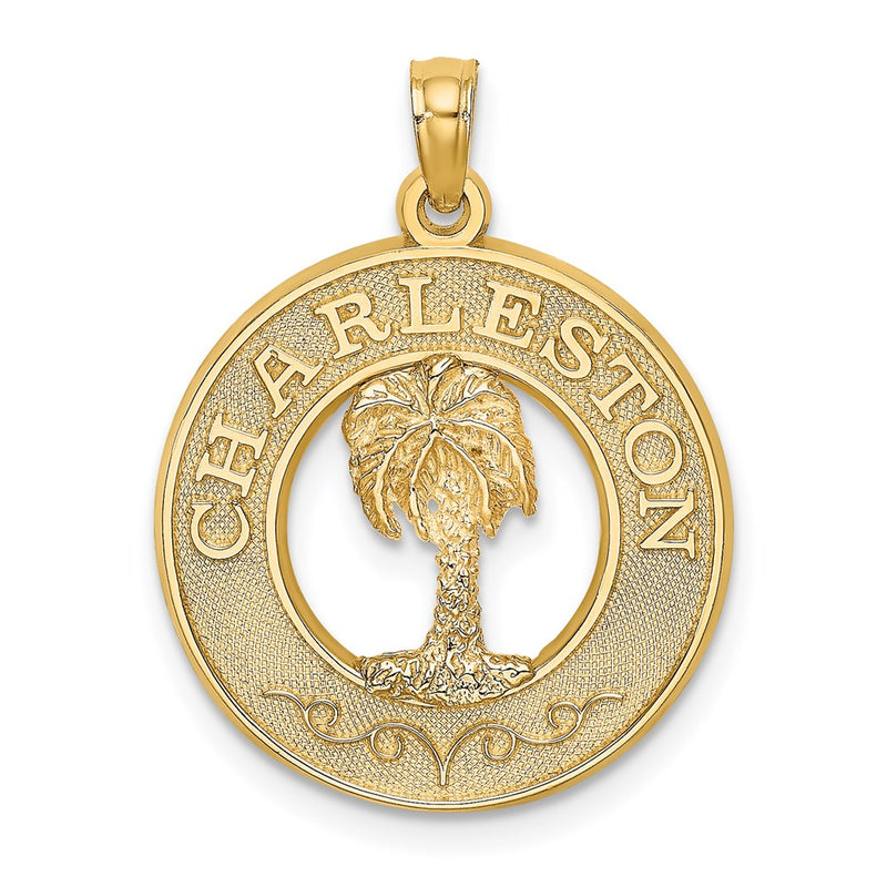 14k Yellow Gold CHARLESTON Palm Tree Charm