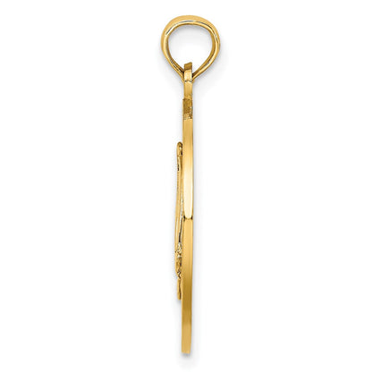 14k Yellow Gold JAMAICA w/Sailboat Circle Charm