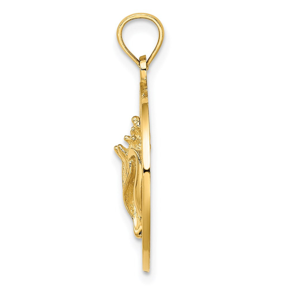 14k Yellow Gold JAMAICA Circle w/ Conch Shell Charm
