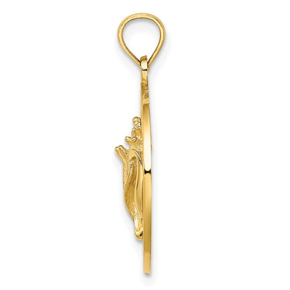 14k Yellow Gold JAMAICA Circle w/ Conch Shell Charm