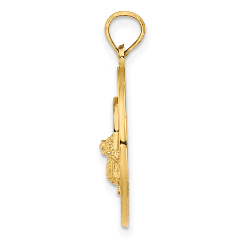 14k Yellow Gold CHARLESTON Basket Circle Charm