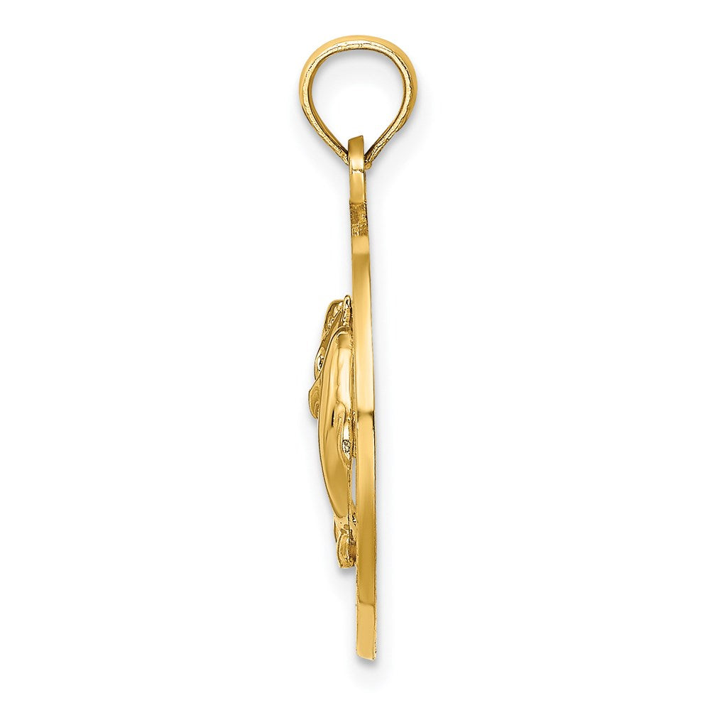 14k Yellow Gold CANCUN w/Dolphin Circle Charm