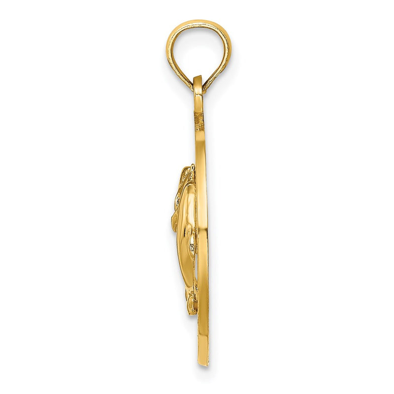 14k Yellow Gold CANCUN w/Dolphin Circle Charm