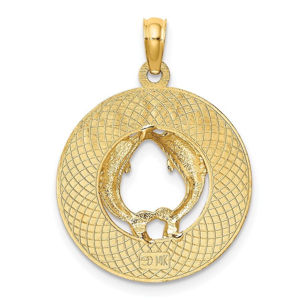 14k Yellow Gold CANCUN w/Dolphin Circle Charm