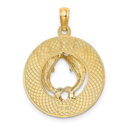 14k Yellow Gold CANCUN w/Dolphin Circle Charm