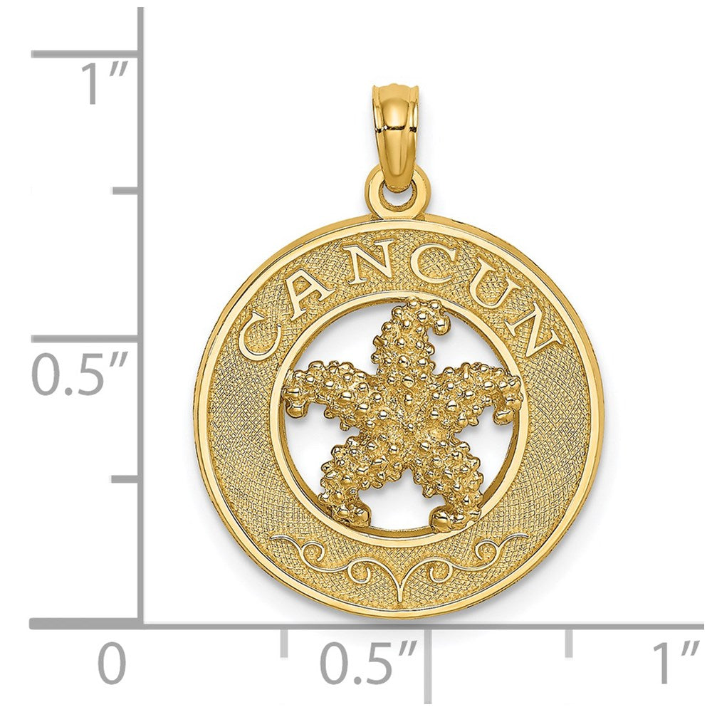 14k Yellow Gold CANCUN w/Starfish Circle Charm