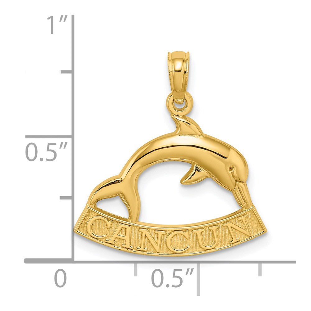 14k Yellow Gold CANCUN Dolphin Charm
