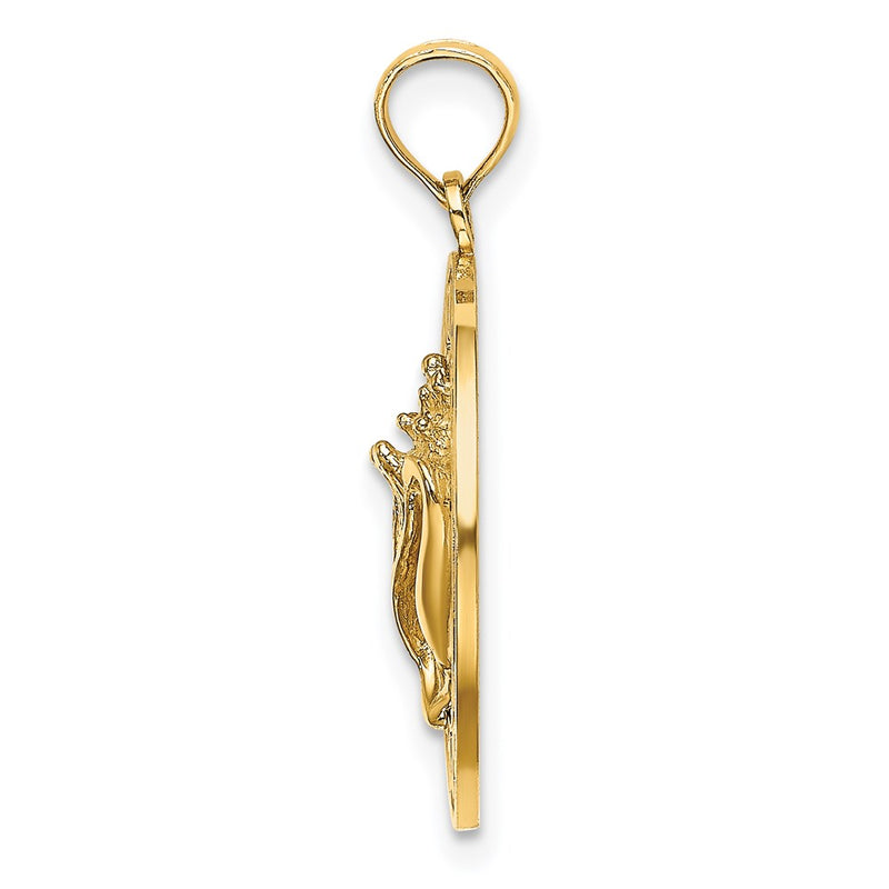 14k Yellow Gold BONAIRE Circle w/ Conch Shell Charm
