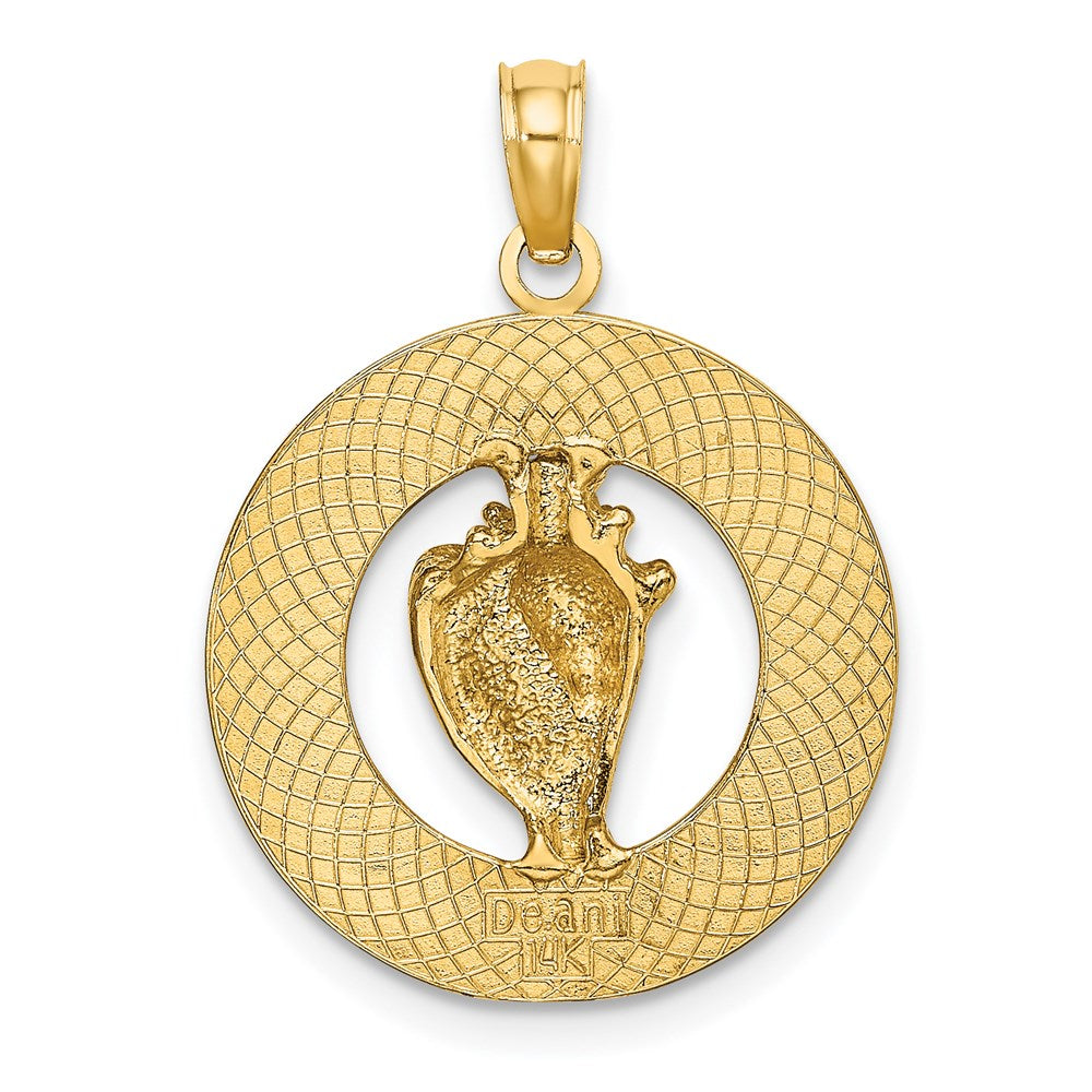 14k Yellow Gold BONAIRE Circle w/ Conch Shell Charm