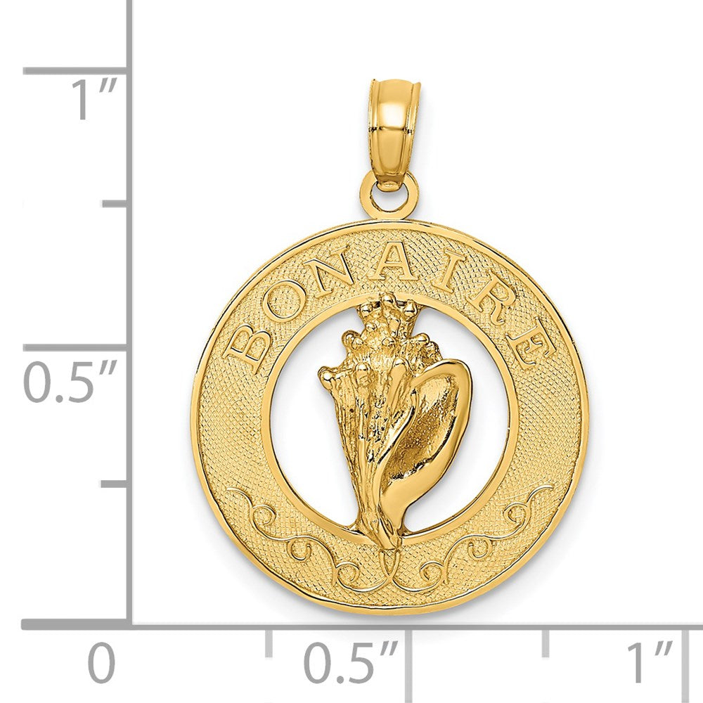 14k Yellow Gold BONAIRE Circle w/ Conch Shell Charm