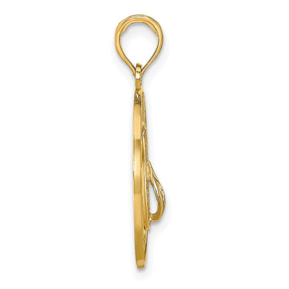 14k Yellow Gold KEY WEST Flip Flop Pendant