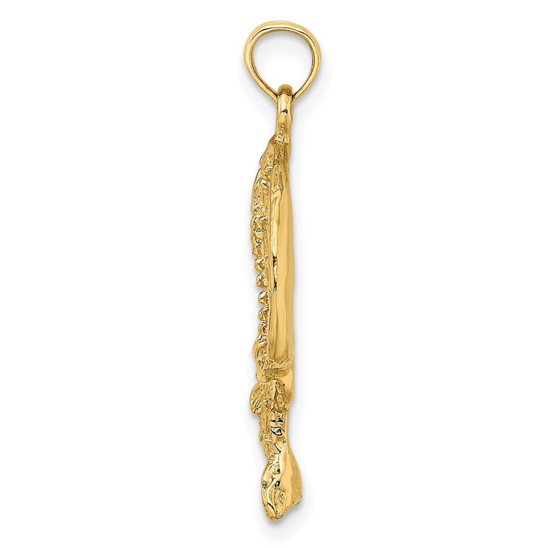 14k Yellow Gold Textured Round Stingray Charm