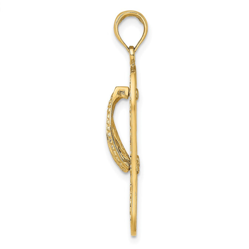 14k Yellow Gold Triple Turtle Flip-Flop Charm