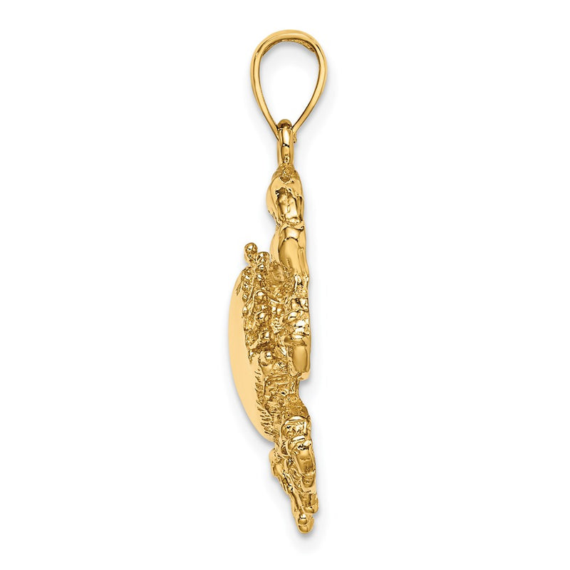14k Yellow Gold Crab Charm