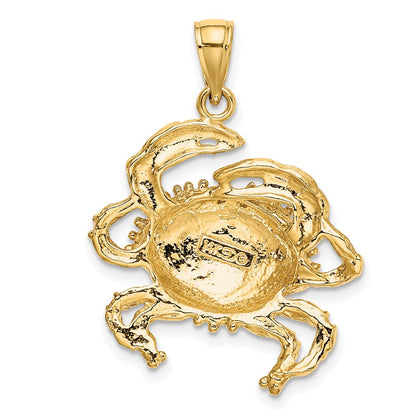 14k Yellow Gold Crab Charm