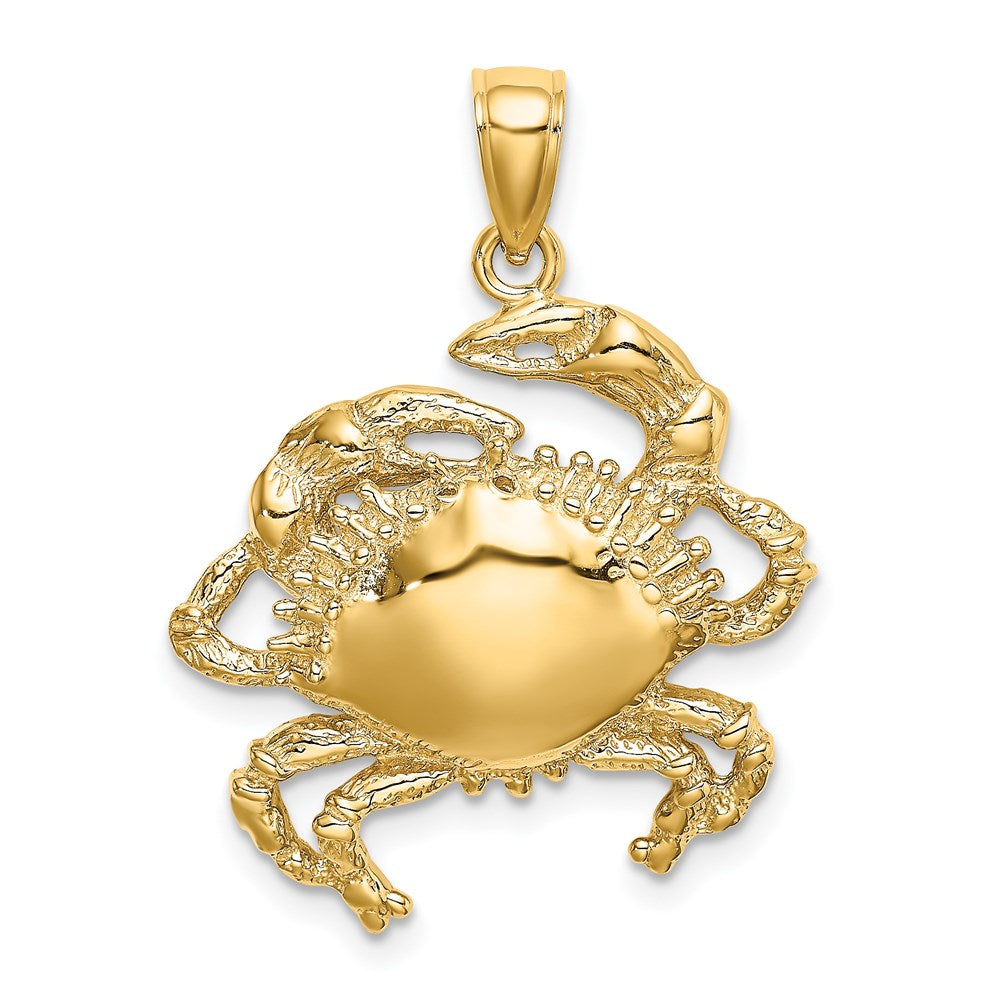 14k Yellow Gold Crab Charm