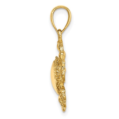 14k Yellow Gold Crab Charm