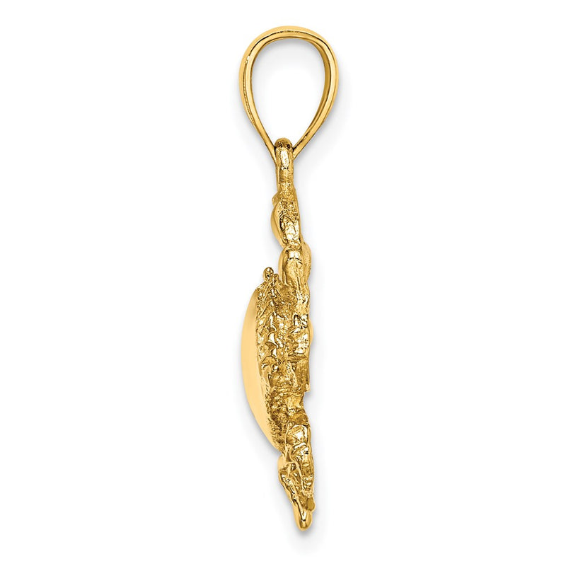14k Yellow Gold Crab Charm