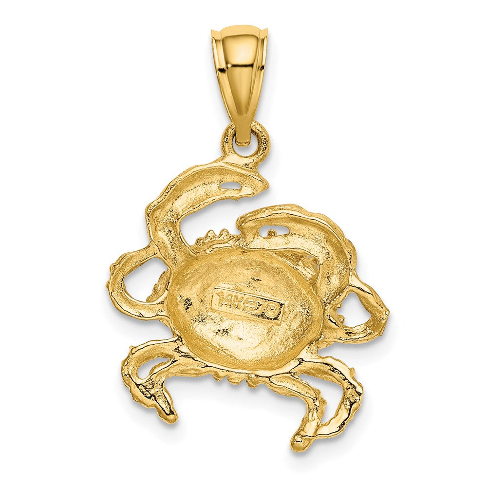 14k Yellow Gold Crab Charm