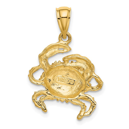 14k Yellow Gold Crab Charm