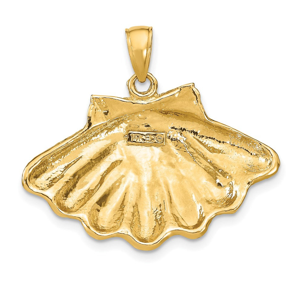 14k Yellow Gold Clam Shell Charm