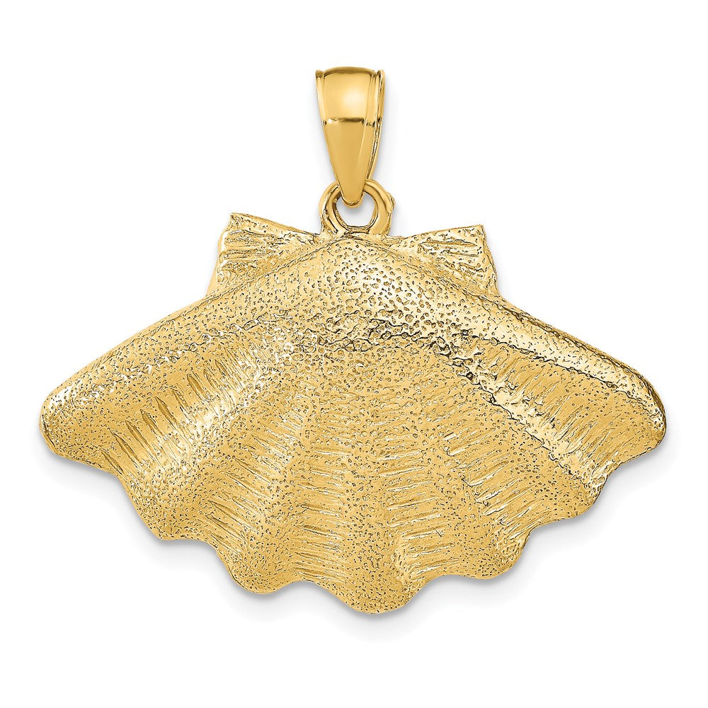 14k Yellow Gold Clam Shell Charm | Goldia.com