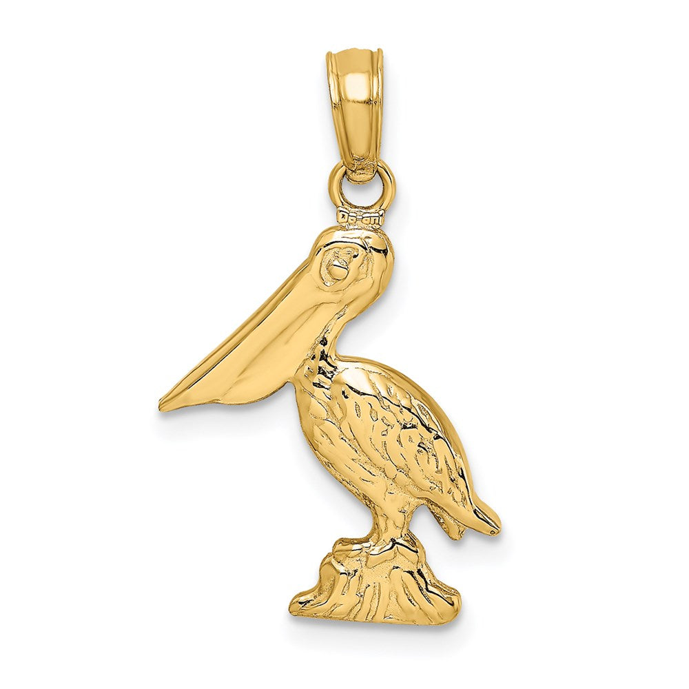 14k Yellow Gold 3-D Pelican Standing Charm