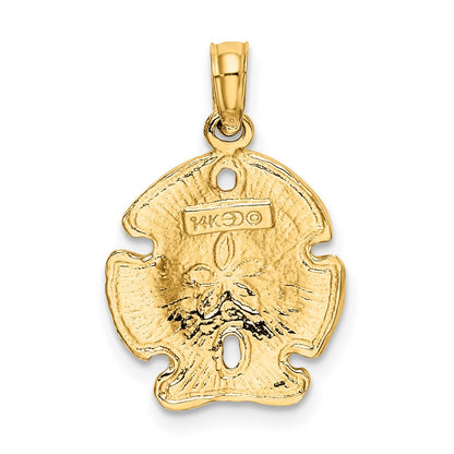 14k Yellow Gold Polished Sand Dollar Charm