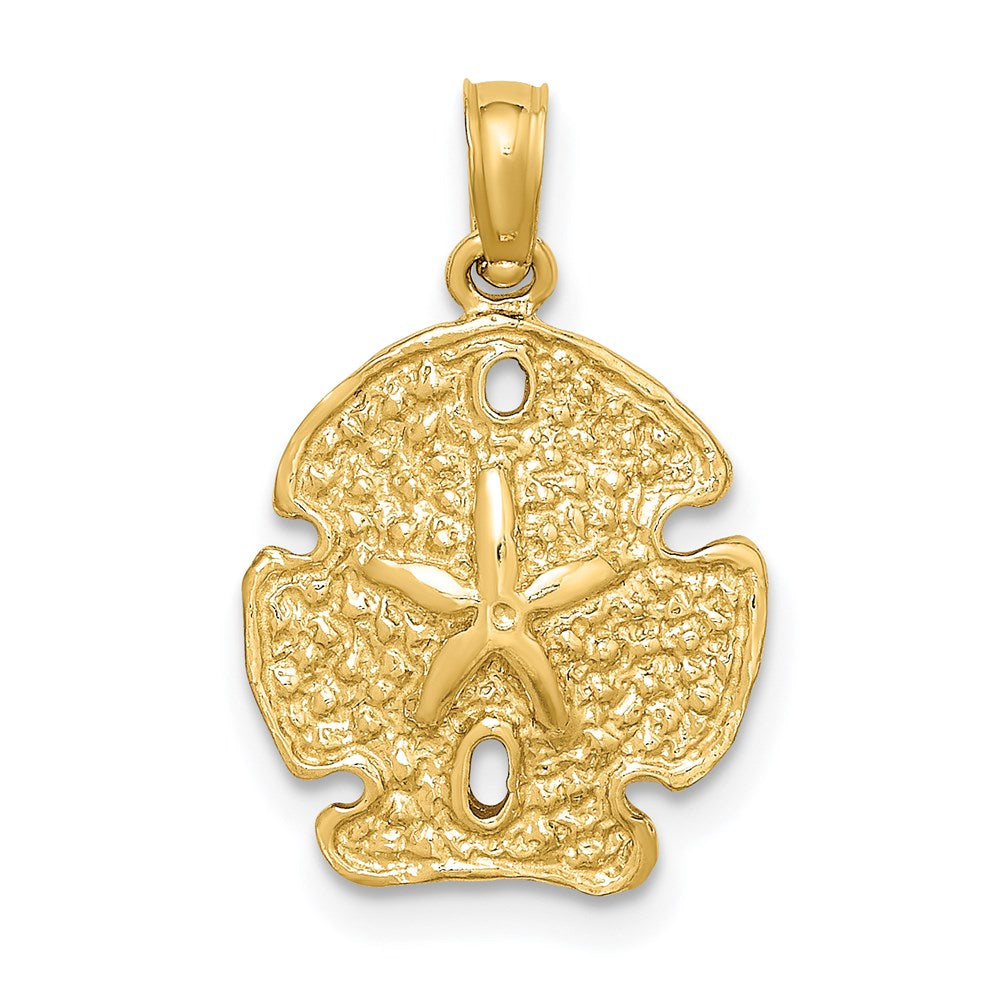 14k Yellow Gold Polished Sand Dollar Charm