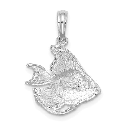 14k White Gold Textured Fish Charm