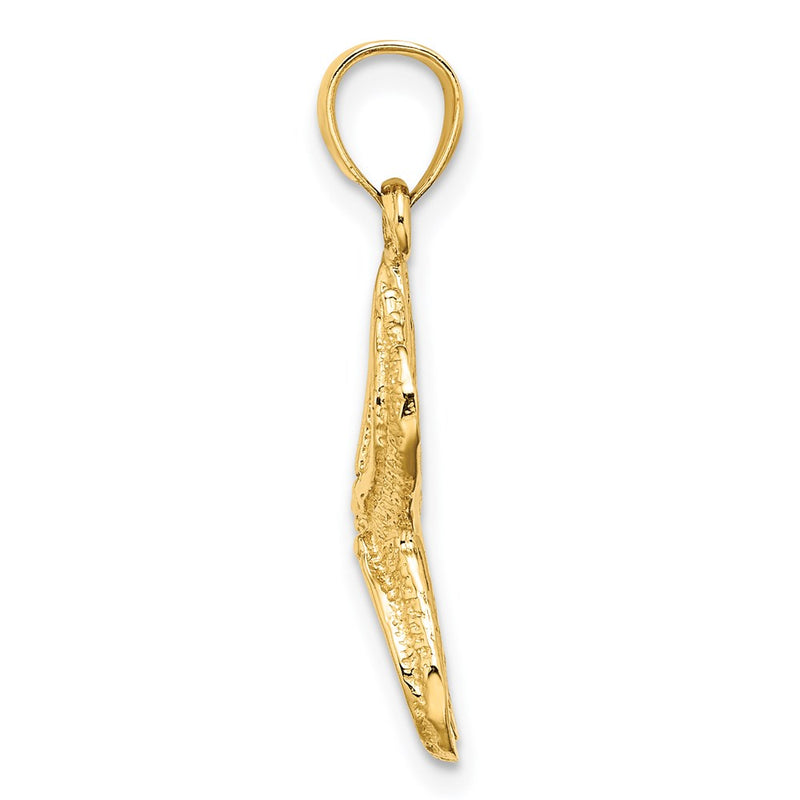 14k Yellow Gold Textured Starfish Charm
