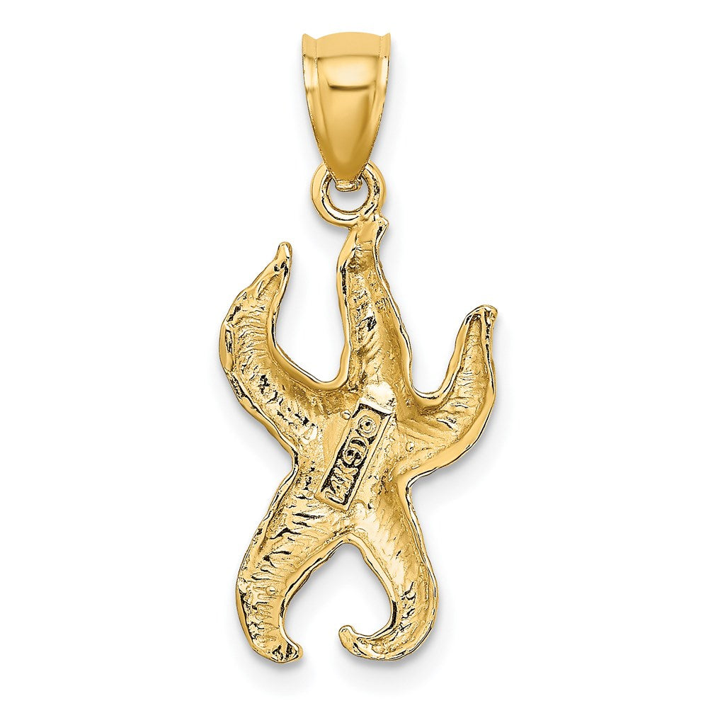 14k Yellow Gold Textured Starfish Charm