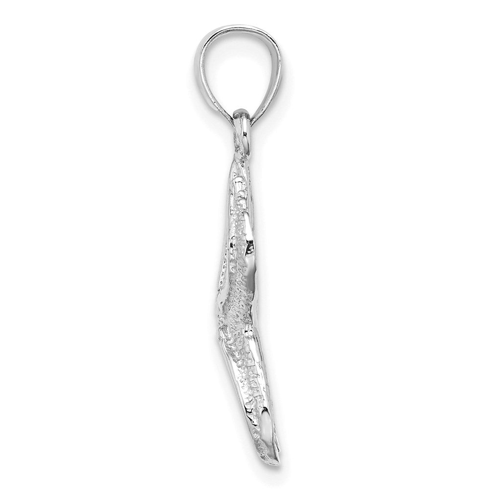 14k White Gold Textured Starfish Charm